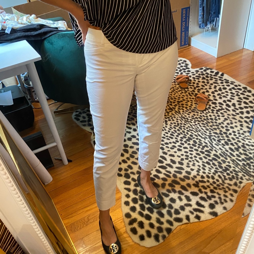 The Limited White Cropped Work Pant